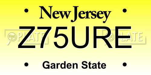 Z75URE New Jersey License Plate