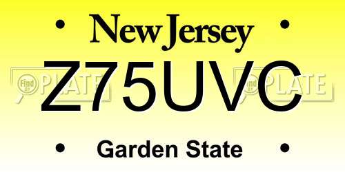 Z75UVC New Jersey License Plate