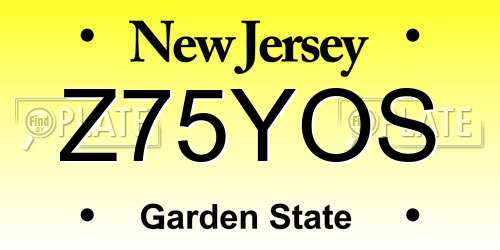 Z75YOS New Jersey License Plate