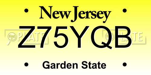 Z75YQB New Jersey License Plate