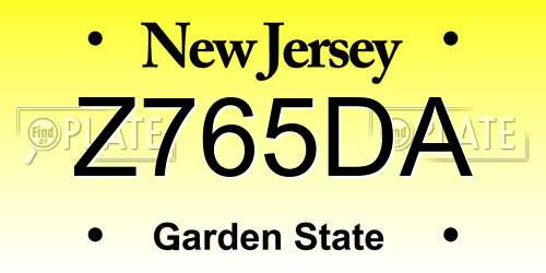 Z765DA New Jersey License Plate