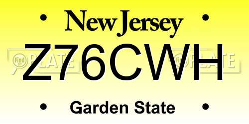 Z76CWH New Jersey License Plate