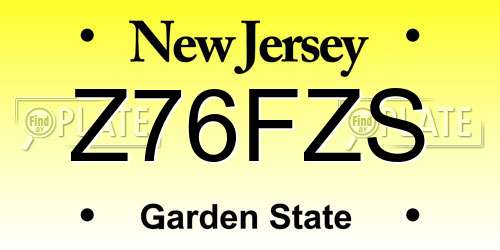 Z76FZS New Jersey License Plate