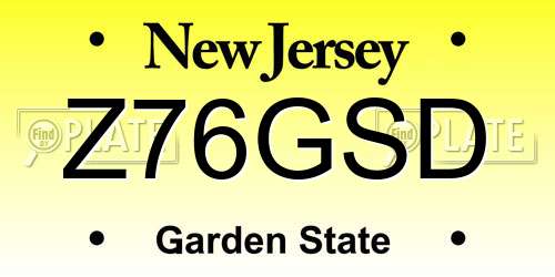 Z76GSD New Jersey License Plate