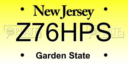 Z76HPS New Jersey License Plate