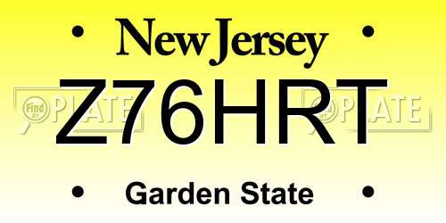 Z76HRT New Jersey License Plate