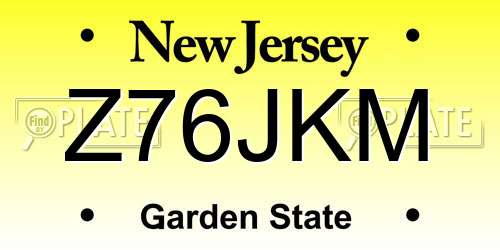 Z76JKM New Jersey License Plate