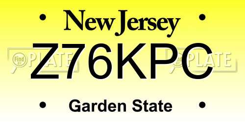 Z76KPC New Jersey License Plate