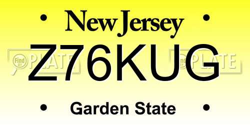 Z76KUG New Jersey License Plate