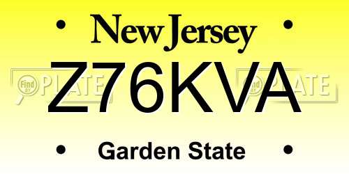 Z76KVA New Jersey License Plate