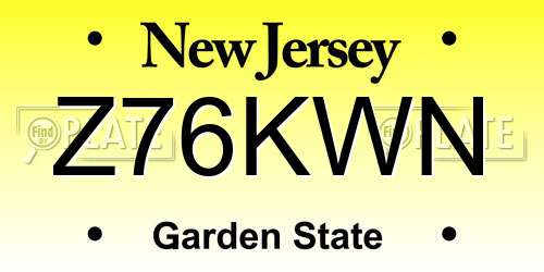 Z76KWN New Jersey License Plate