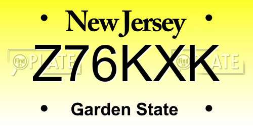 Z76KXK New Jersey License Plate