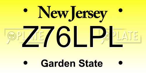 Z76LPL New Jersey License Plate
