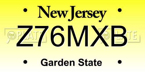 Z76MXB New Jersey License Plate