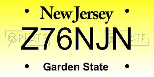 Z76NJN New Jersey License Plate