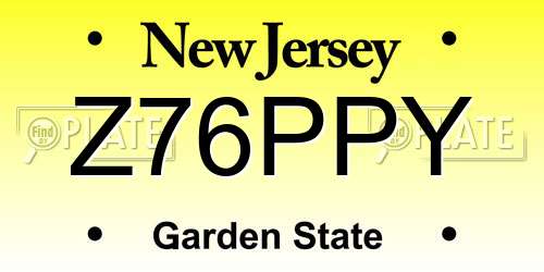 Z76PPY New Jersey License Plate