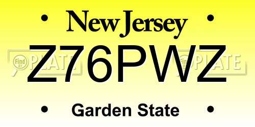 Z76PWZ New Jersey License Plate