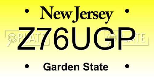 Z76UGP New Jersey License Plate