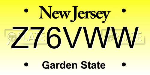 Z76VWW New Jersey License Plate