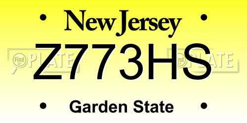 Z773HS New Jersey License Plate