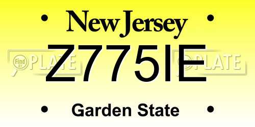 Z775IE New Jersey License Plate