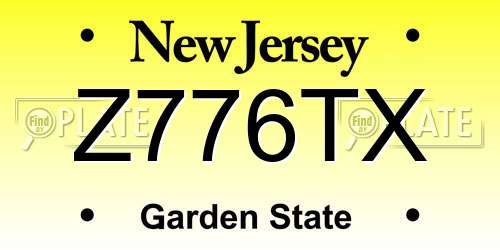 Z776TX New Jersey License Plate