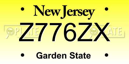 Z776ZX New Jersey License Plate