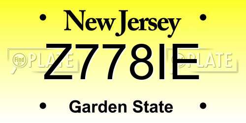 Z778IE New Jersey License Plate
