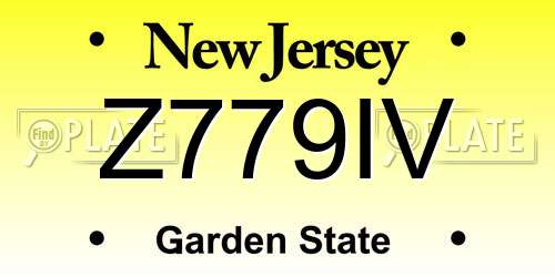 Z779IV New Jersey License Plate