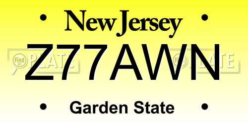 Z77AWN New Jersey License Plate