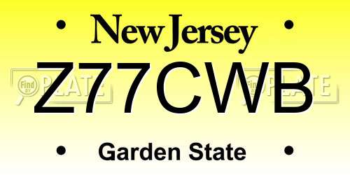 Z77CWB New Jersey License Plate
