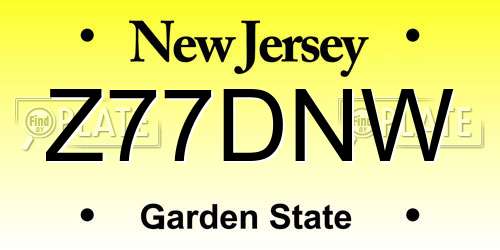 Z77DNW New Jersey License Plate