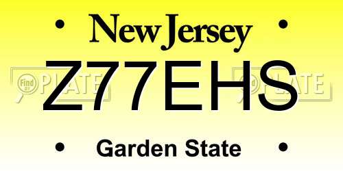 Z77EHS New Jersey License Plate