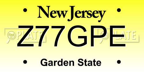 Z77GPE New Jersey License Plate