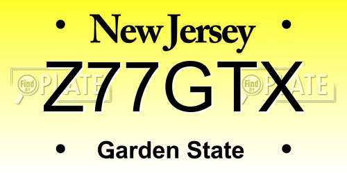 Z77GTX New Jersey License Plate