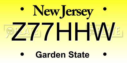 Z77HHW New Jersey License Plate