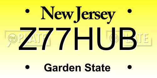 Z77HUB New Jersey License Plate