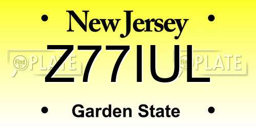 Z77IUL New Jersey License Plate
