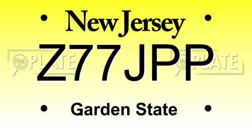 Z77JPP New Jersey License Plate