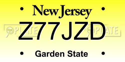 Z77JZD New Jersey License Plate