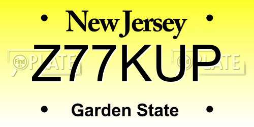 Z77KUP New Jersey License Plate