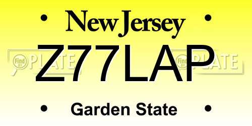 Z77LAP New Jersey License Plate