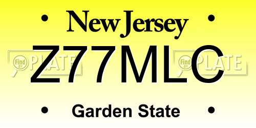Z77MLC New Jersey License Plate