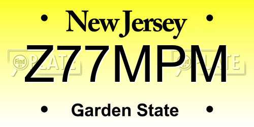 Z77MPM New Jersey License Plate