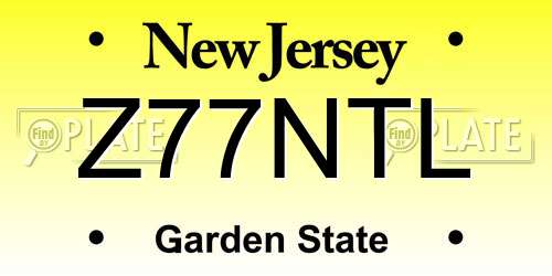 Z77NTL New Jersey License Plate