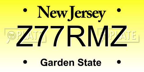 Z77RMZ New Jersey License Plate