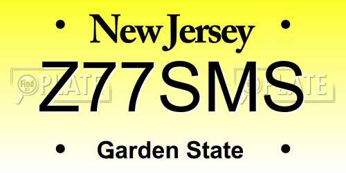 Z77SMS New Jersey License Plate
