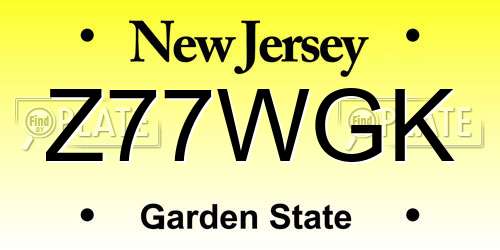 Z77WGK New Jersey License Plate