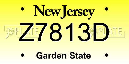 Z7813D New Jersey License Plate