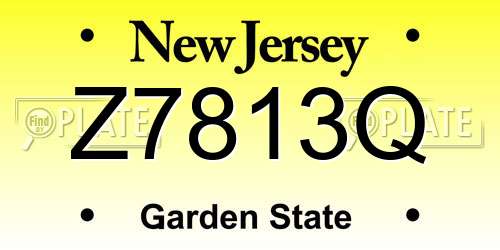 Z7813Q New Jersey License Plate